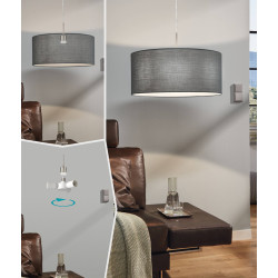 Suspension Pasteri gris Ø 53 cm E27 60 W EGLO Suspension Pasteri gris Ø 53 cm E27 60 W EGLO