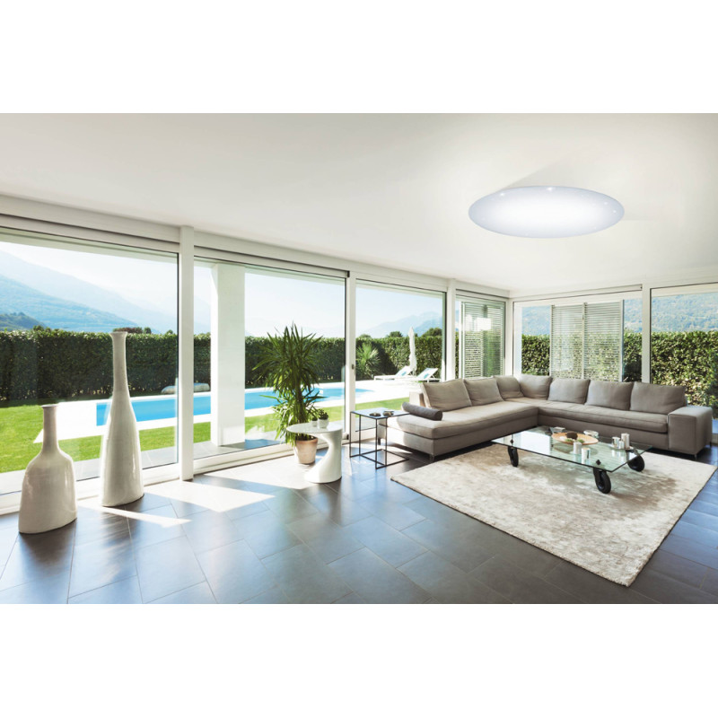Plafonnier LED Giron-s blanc Ø 100 cm dimmable 73 W EGLO Plafonnier LED Giron-s blanc Ø 100 cm dimmable 73 W EGLO