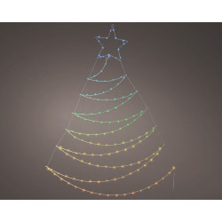 Sapin lumineux avec étoile LED 117 x 110 cm multicouleur LUMINEO