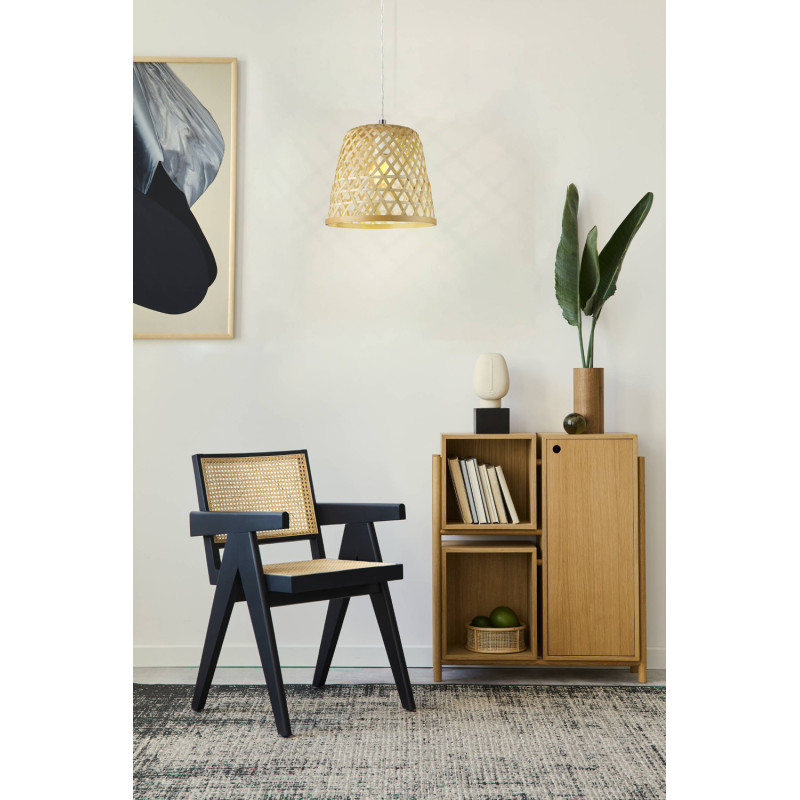 Suspension Kirkcolm bois naturel Ø 30 cm E27 60 W EGLO Suspension Kirkcolm bois naturel Ø 30 cm E27 60 W EGLO
