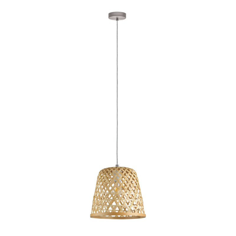 Suspension Kirkcolm bois naturel Ø 30 cm E27 60 W EGLO