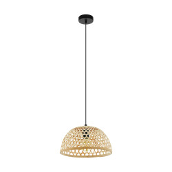 Suspension Claverdon bois naturel Ø 37 cm E27 40 W EGLO