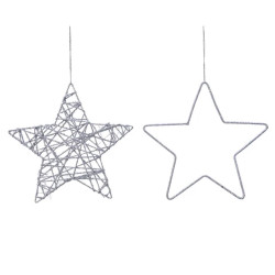 Étoile en fer à suspendre argentée Ø 15 cm DECORIS