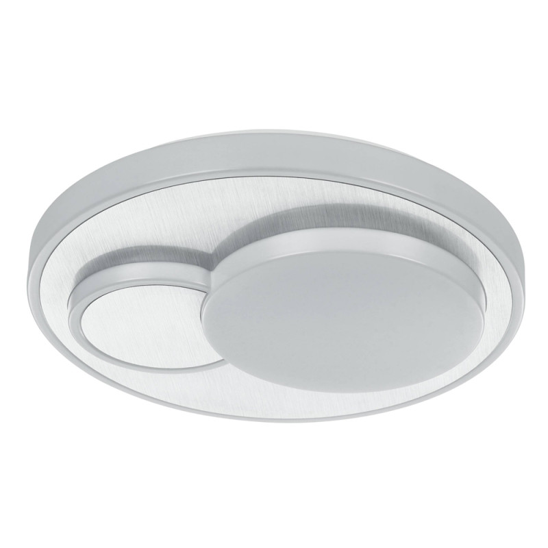 Plafonnier LED Lepreso blanc et aluminium brossé Ø 38,5 cm 19,5 W EGLO