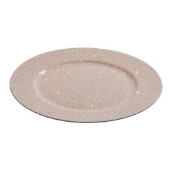 Assiette décorative en plastique Ø 33 cm champagne
