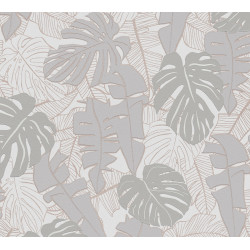 Intissé vinyle Feuille gris 53 cm