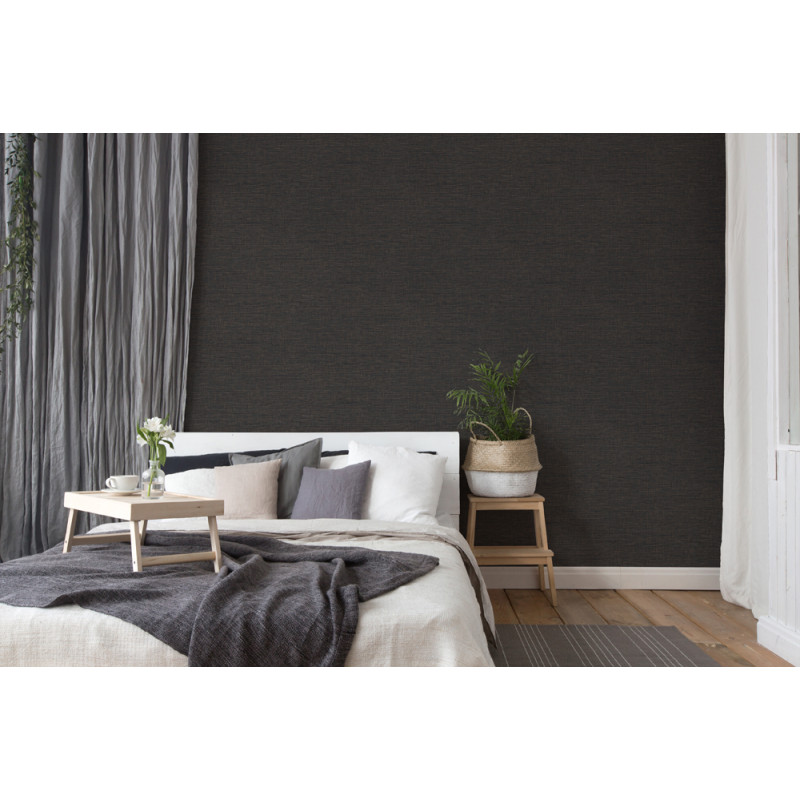 Intissé vinyle Paille anthracite 53 cm