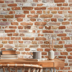 Intissé vinyle Brique rouge 53 cm