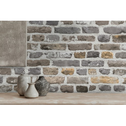 Intissé vinyle Brique gris 53 cm