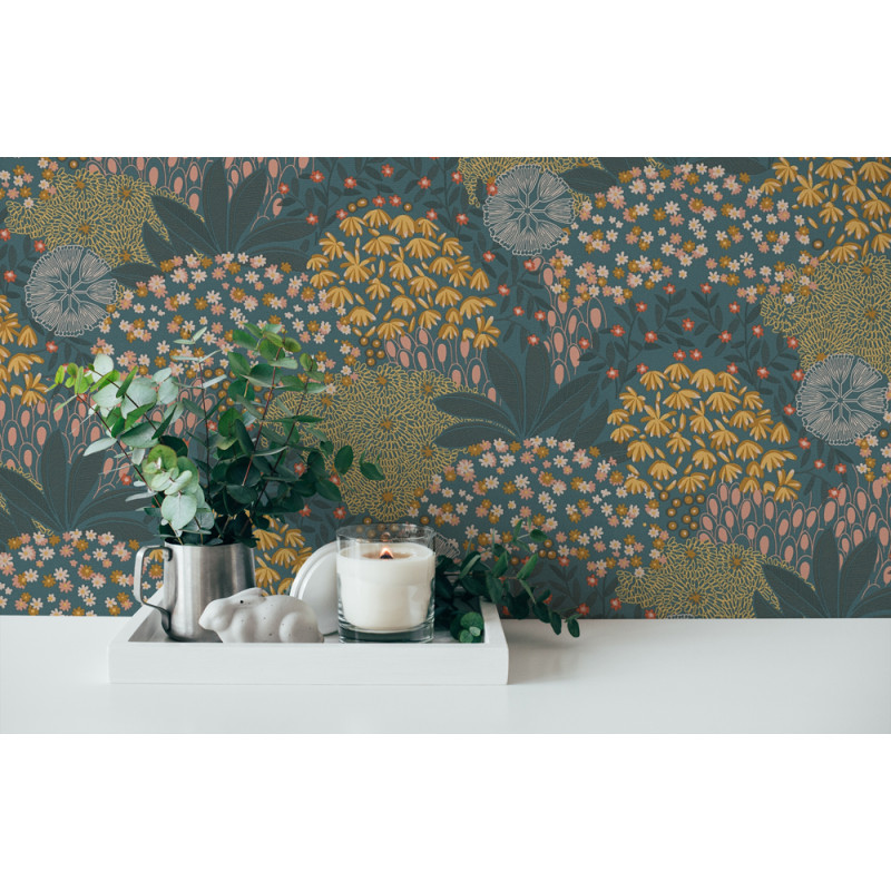 Intissé vinyle Printemps bleu 53 cm