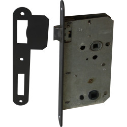 Serrure de toilette à encastrer réversible noire HOME SECURITY