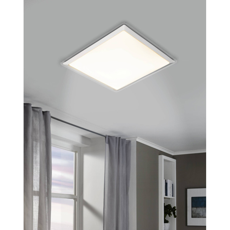 Plafonnier LED Competa 1 blanc et argent 21 W EGLO