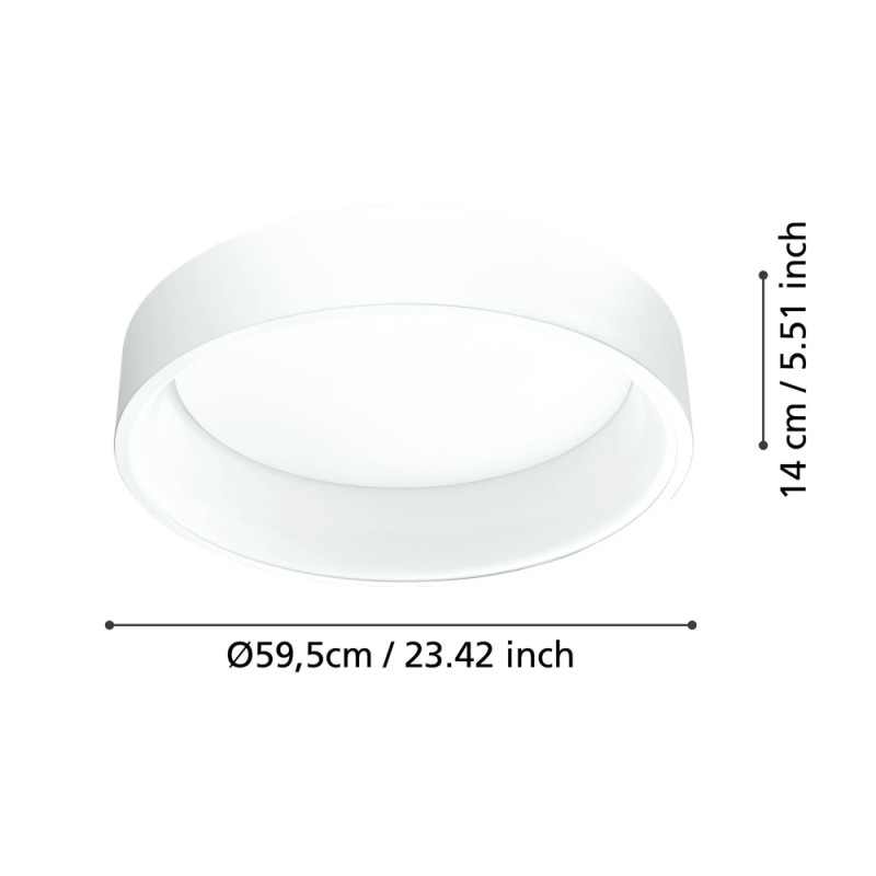 Plafonnier LED Marghera 1 blanc Ø 59,5 cm 4 × 8,8 W EGLO Plafonnier LED Marghera 1 blanc Ø 59,5 cm 4 × 8,8 W EGLO