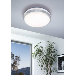 Plafonnier LED Competa 1 nickel mat et blanc Ø 32,5 cm 18 W EGLO Plafonnier LED Competa 1 nickel mat et blanc Ø 32,5 cm 18 W EGLO