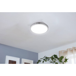 Plafonnier LED Competa 1 nickel mat et blanc Ø 32,5 cm 18 W EGLO Plafonnier LED Competa 1 nickel mat et blanc Ø 32,5 cm 18 W EGLO