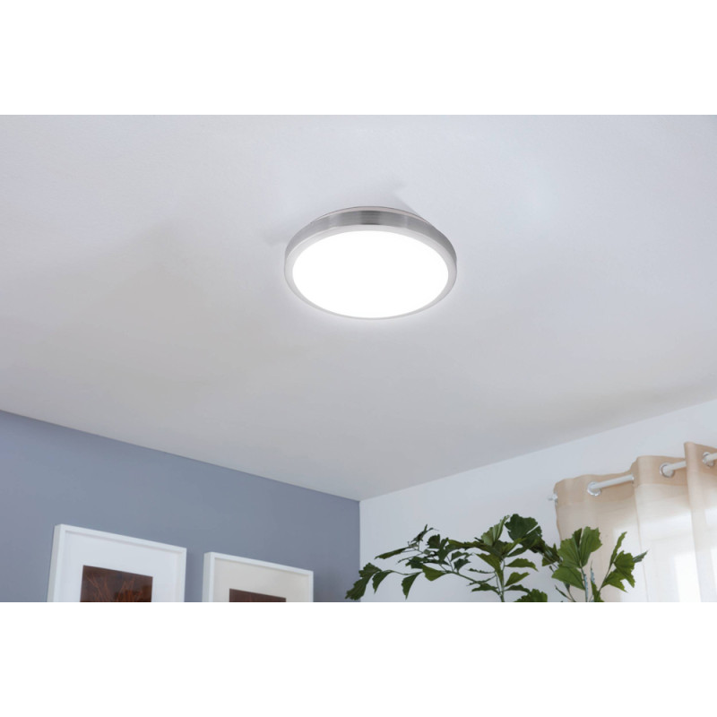 Plafonnier LED Competa 1 nickel mat et blanc Ø 32,5 cm 18 W EGLO Plafonnier LED Competa 1 nickel mat et blanc Ø 32,5 cm 18 W EGLO