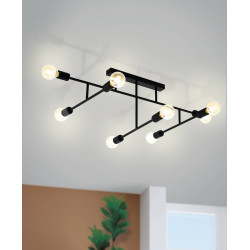 Plafonnier Belsiana noir E27 8 × 40 W EGLO Plafonnier Belsiana noir E27 8 × 40 W EGLO