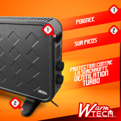 Convecteur électrique avec ventilation turbo 2000 W WARMTECH