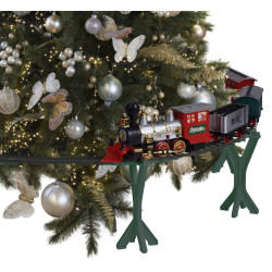 Train de Noël animé avec rails Ø 80 cm
