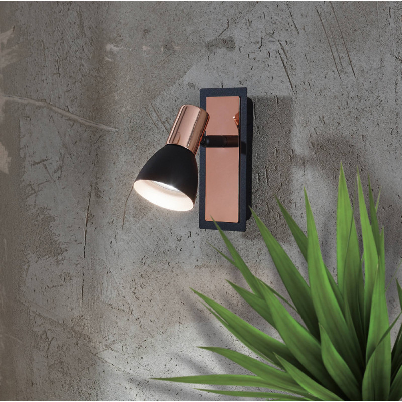 Spot LED Barnham noir et cuivre 3 W EGLO Spot LED Barnham noir et cuivre 3 W EGLO