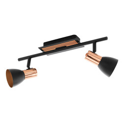Spot LED Barnham noir et cuivre 2 × 3 W EGLO