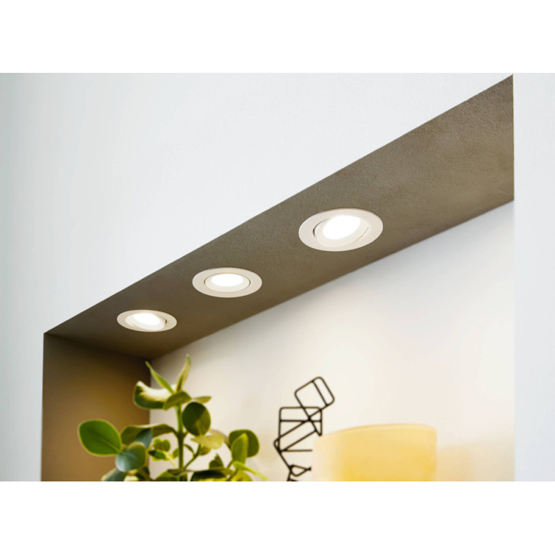 Spot encastrable LED Sartiano blanc Ø 9 cm 3 × 4,6 W EGLO Spot encastrable LED Sartiano blanc Ø 9 cm 3 × 4,6 W EGLO