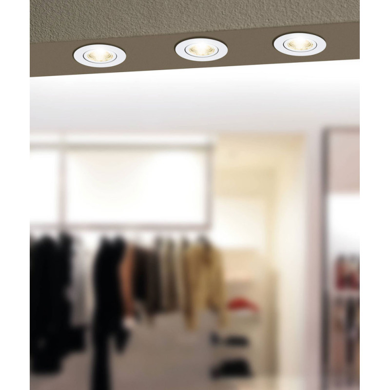 Spot encastrable LED Saliceto blanc dimmable Ø 8,8 cm 6 W EGLO