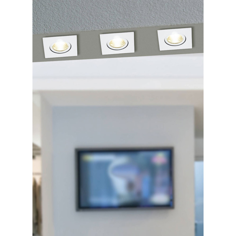 Spot encastrable LED Saliceto blanc dimmable 6 W EGLO Spot encastrable LED Saliceto blanc dimmable 6 W EGLO