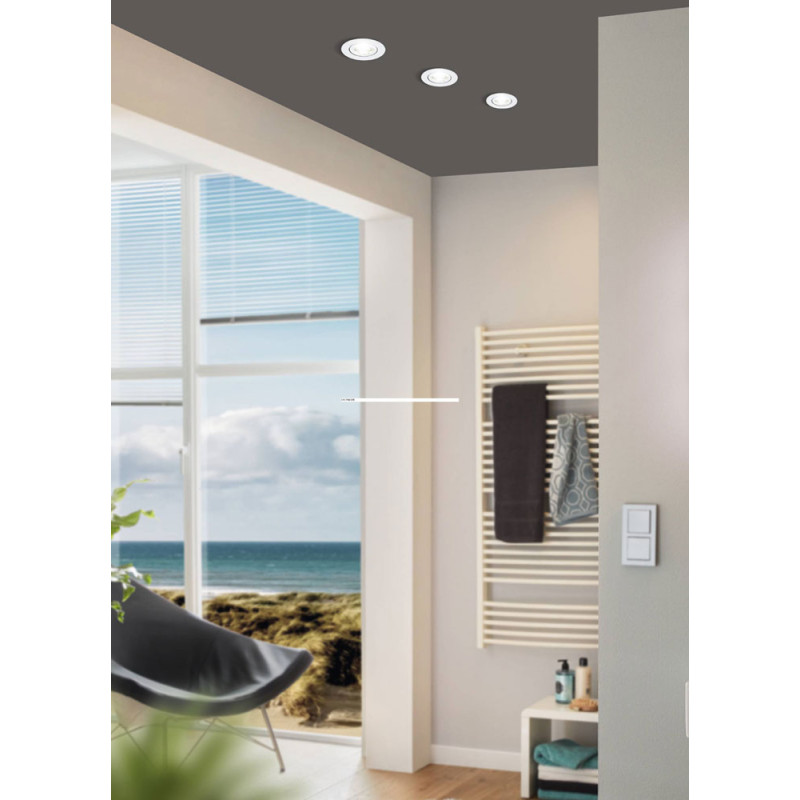 Spot encastrable LED Saliceto blanc dimmable Ø 8,8 cm 6 W EGLO Spot encastrable LED Saliceto blanc dimmable Ø 8,8 cm 6 W EGLO
