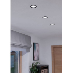 Spot encastrable LED Saliceto noir dimmable Ø 8,8 cm 6 W EGLO Spot encastrable LED Saliceto noir dimmable Ø 8,8 cm 6 W EGLO