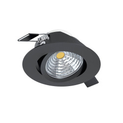 Spot encastrable LED Saliceto noir dimmable Ø 8,8 cm 6 W EGLO