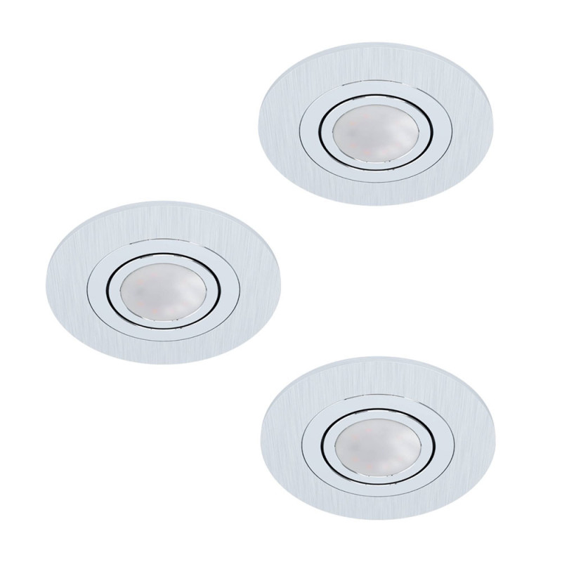 Spot encastrable LED Areito aluminium brossé Ø 10 cm GU10 3 × 4,6 W EGLO Spot encastrable LED Areito aluminium brossé Ø 10 cm GU10 3 × 4,6 W EGLO