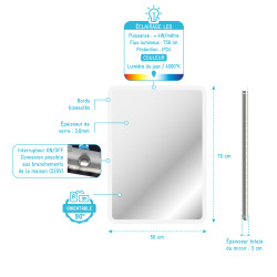 Miroir LED Start 50 x 70 cm AURLANE