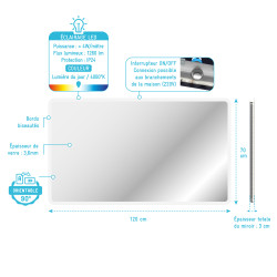 Miroir LED Start 70 x 120 cm AURLANE