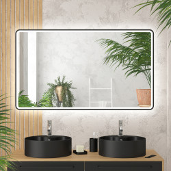 Miroir LED Start noir 70 x 120 cm AURLANE