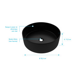 Vasque à poser Dark Round AURLANE Vasque à poser Dark Round AURLANE