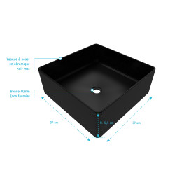 Vasque à poser Dark Square noir AURLANE Vasque à poser Dark Square noir AURLANE
