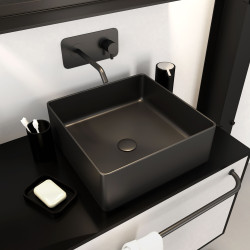Vasque à poser Dark Square noir AURLANE Vasque à poser Dark Square noir AURLANE
