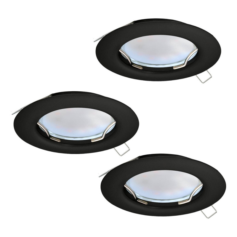 Spot encastrable Peneto noir Ø 7,8 cm 3 × 2,8 W EGLO Spot encastrable Peneto noir Ø 7,8 cm 3 × 2,8 W EGLO