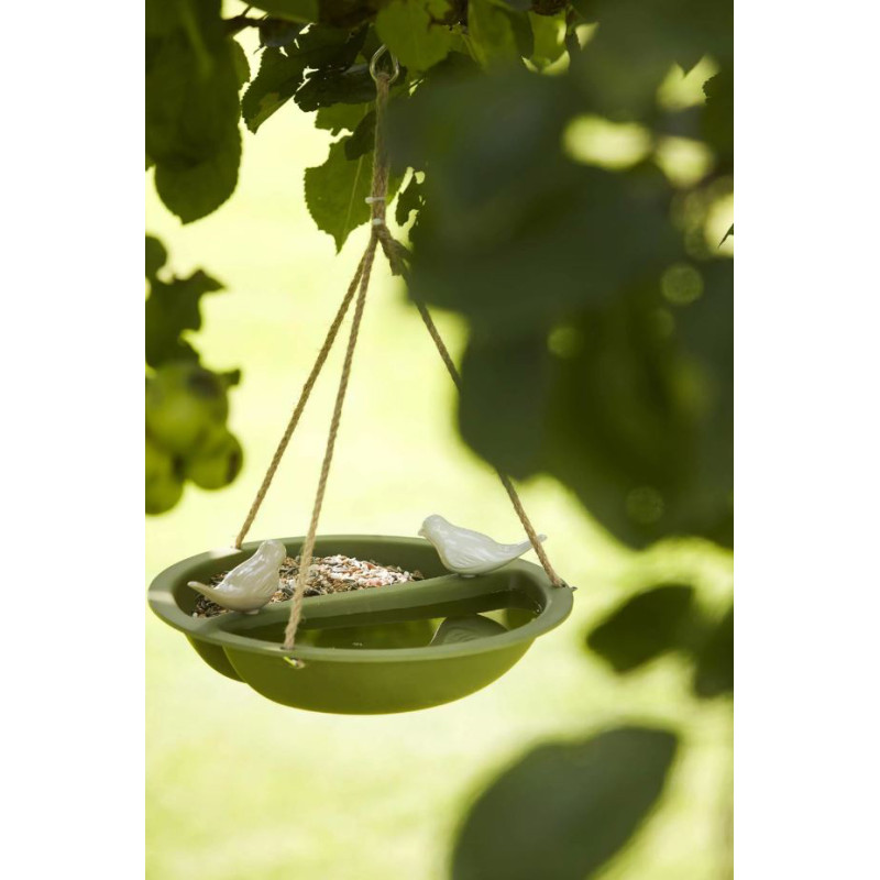 Mangeoire pour oiseaux vert eucalyptus Ø 27 x 6 cm POINT VIRGULE