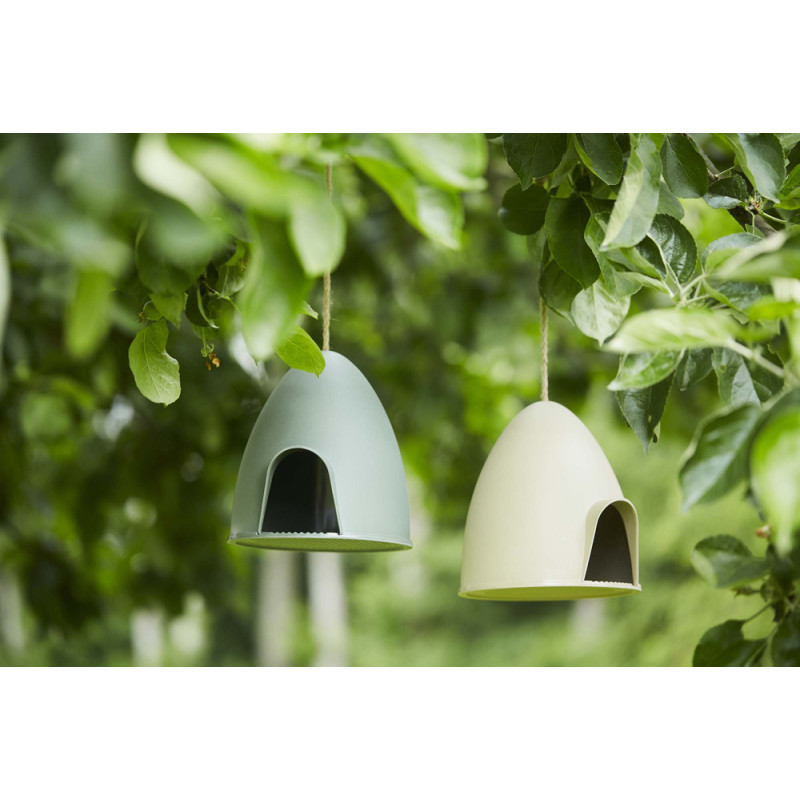 Mangeoire pour oiseaux beige 18,2 x 17 x 18,7 cm POINT VIRGULE