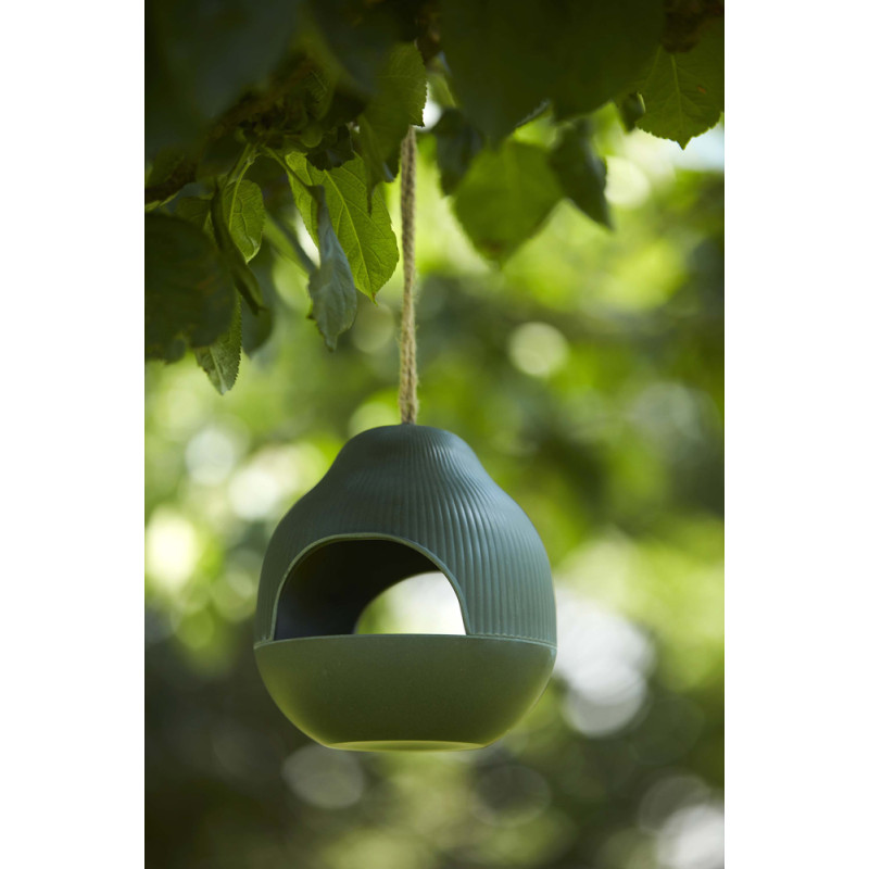 Mangeoire pour oiseaux vert eucalyptus Ø 18,2 x 19 cm POINT VIRGULE