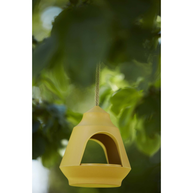 Mangeoire pour oiseaux ocre 17,9 x 17,7 x 15,5 cm POINT VIRGULE