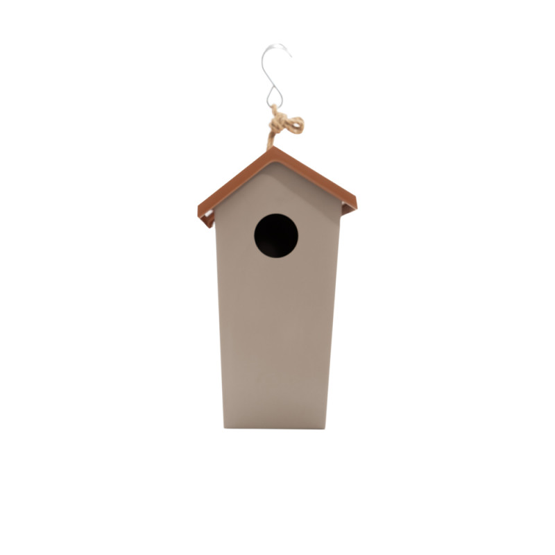 Nichoir pour oiseaux taupe et terracotta 17,8 x 14,3 x 15,5 cm POINT VIRGULE