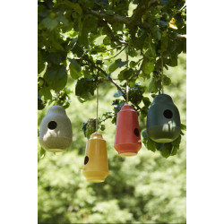 Nichoir pour oiseaux orange Ø 15,1 x 28 cm POINT VIRGULE