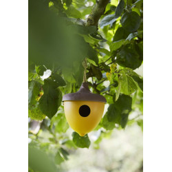 Nichoir pour oiseaux ocre et taupe Ø 16,4 x 18,7 cm POINT VIRGULE