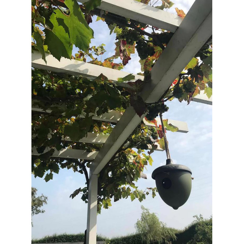 Nichoir pour oiseaux vert eucalyptus Ø 16,4 x 18,7 cm POINT VIRGULE