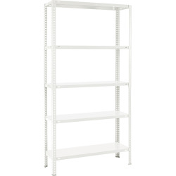 Etagère de rangement Metal Rack blanche 180 x 90 x 30 cm PRACTO HOME