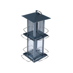 Mangeoire Minca 2-en-1 grise 13 x 13 x 28 cm EMMA'S GARDEN