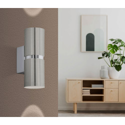 Applique murale LED Passa nickel mat et chrome GU10 2 × 3,3 W EGLO